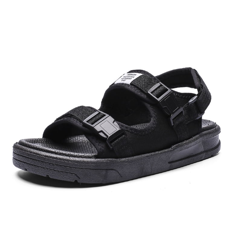 Men\'s Black And White Arch Support Thick Recovery Athletic Hiking Sandal Shoes Mens Hiking Sandals with Arch Support Sport Recovery  main image 3
