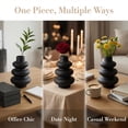 thumbnail image 5 of Unique Bargains Ceramic Modern Ripple Textured Decorative Vase Black 5.4"L x 5.4"W x 8"H, 5 of 5