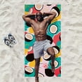 thumbnail image 3 of Microfiber Beach Towel 75*150cm,Super Absorbent Coconut Surfboards Pattern Swim Beach Towels,Coconut, 3 of 5