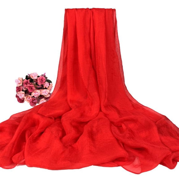 Sonducket Mantón largo bellamente diseñado para una apariencia elegante y sofisticada Bufanda de gasa para la noche Mantón Accesorios de disfraces rojo
