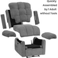 thumbnail image 4 of Neche Electric Recliner Chair, Comfy Lay Flat Sofa for Small Spaces, Living Room, One Box, Gray, 4 of 9