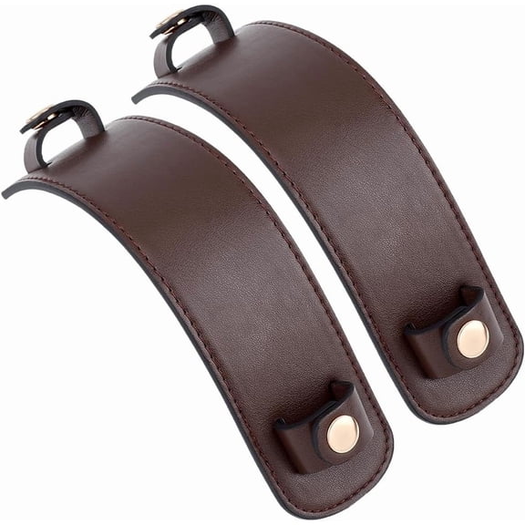 PU Leather Shoulder Strap Pads Bag Handle Wrap 27.7x5x0.4cm Protector Cover with Alloy Snap Button Coconut Brown