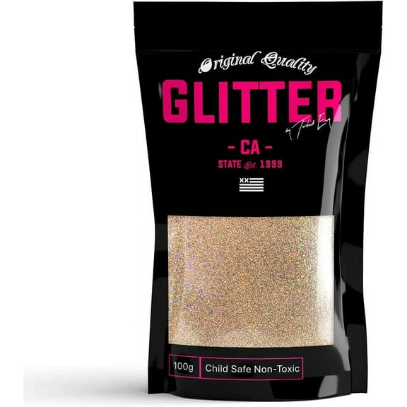 Rusty Gold Holographic Premium Glitter Multi Purpose Dust Powder 100g / 3.5oz for use with Arts & Crafts Wine Glass Decoration Weddings Cards Flowers Cosmetic Face Body Nails