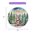 thumbnail image 5 of Merry Christmas Santa Reindeer Antlers Shetland Sheepdog Sleigh Xmas Winter Holiday Ceramic Round Ornament Sheltie Dog Lover Gifts Home Tree Decor - 00023, 5 of 5