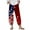 Deep Red, variant on WTOBBY Women's Patriotic Print Wide Leg Summer Pants - Elastic Waist Casual Trousers with Deep Pockets & Quick-Dry Fabric for 4th of July Outfits,Blue L