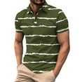 thumbnail image 1 of Los Hombres de Manga Corta Botón Arriba de la Camisa de la Impresión Del Suéter de la Camisa de Cuello de Vuelta, Poliéster, 1 of 4