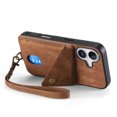 thumbnail image 4 of Pour Iphone 16 Portefeuille Rétro Pliable en Cuir avec Sangle (Marron), Iphone 15 Pro, 4 of 8