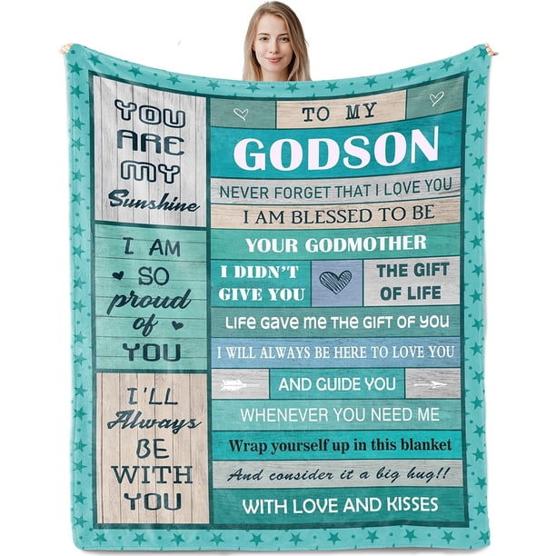 LHSHID Godson Gifts from Godmother to My Godson Gifts Valentines Day Godson Gifts Birthday Gift for Godson Best Gifts for Godson Ever Unique Godson Birthday Ideas Blanket 30"x40"