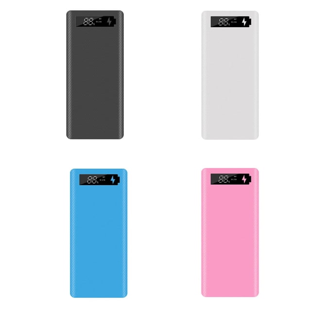 Power Bank Case Portable Welding Holder Accessories Digital Rectangular Free Replacement Solid Color USB Type-C Phone Laptop Charging Box 8 Battery Holder Shell Pink