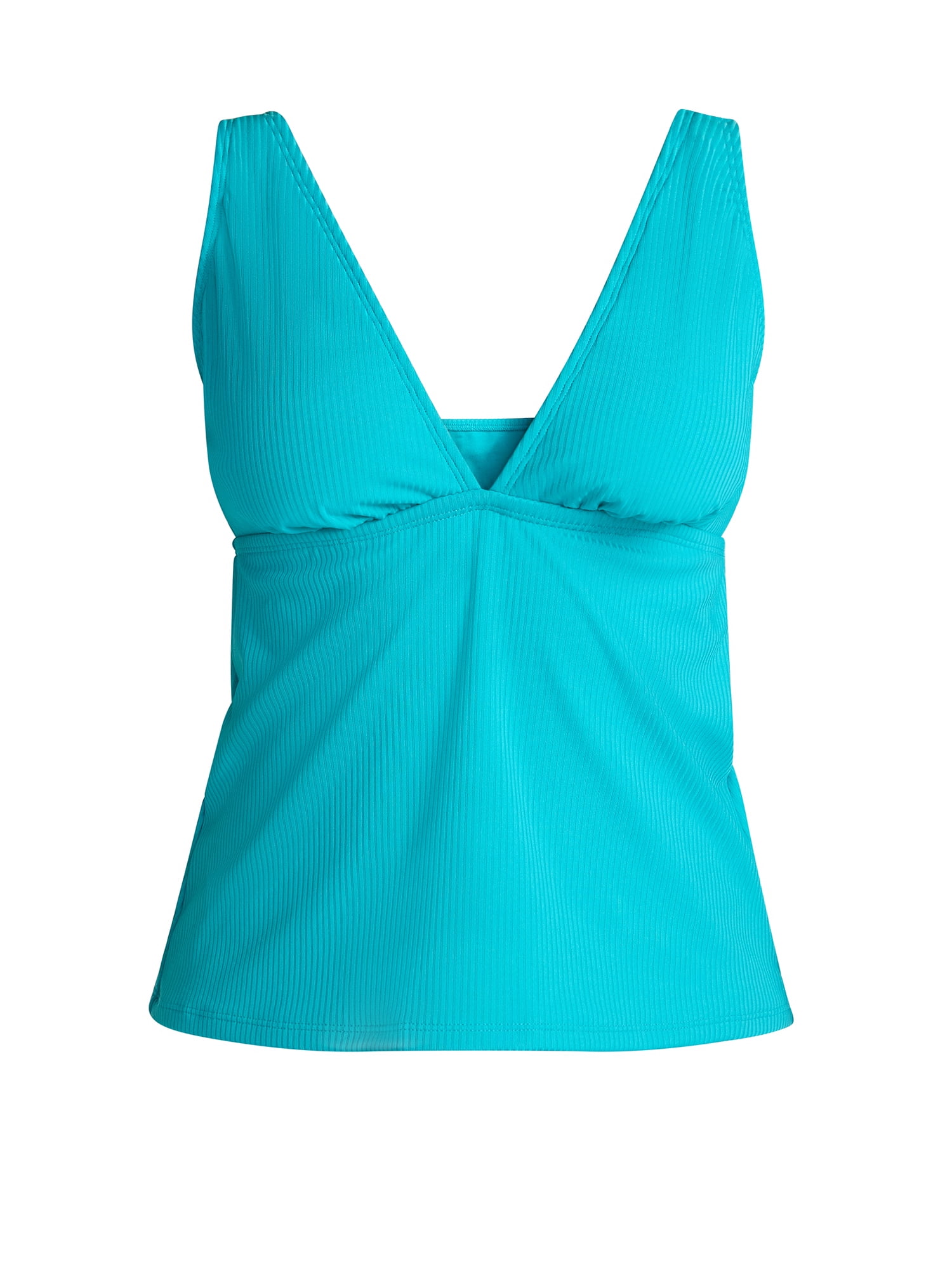 Time and Tru Women's and Women’s Plus V Neck Tankini Top, Sizes XS-2X