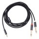 thumbnail image 1 of Cable de audio de 3,5 mm a 6,35 mm x2 Cables de audio Conector jack estéreo de 3,5 mm a 2 conectores mono de 6,35 mm 3m, 1 of 9