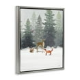 thumbnail image 3 of Stupell Industries Winter Season Forest Animals Fox Deer Squirrel Luster Gray Framed Floating Canvas Wall Art, 16x20, by House Fenway, 3 of 9