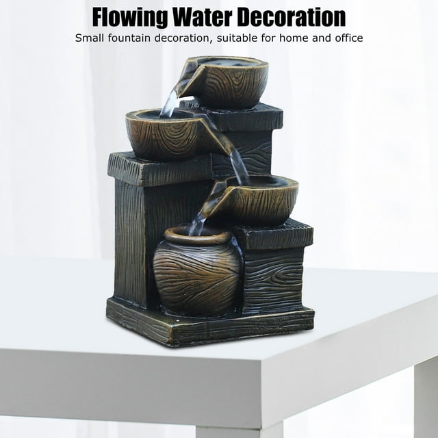 Tabletop Water Fountain,USB 5V Desktop Flowing Waterfall Flowing Decoration Desktop Waterfall Fountain Extended Durability
