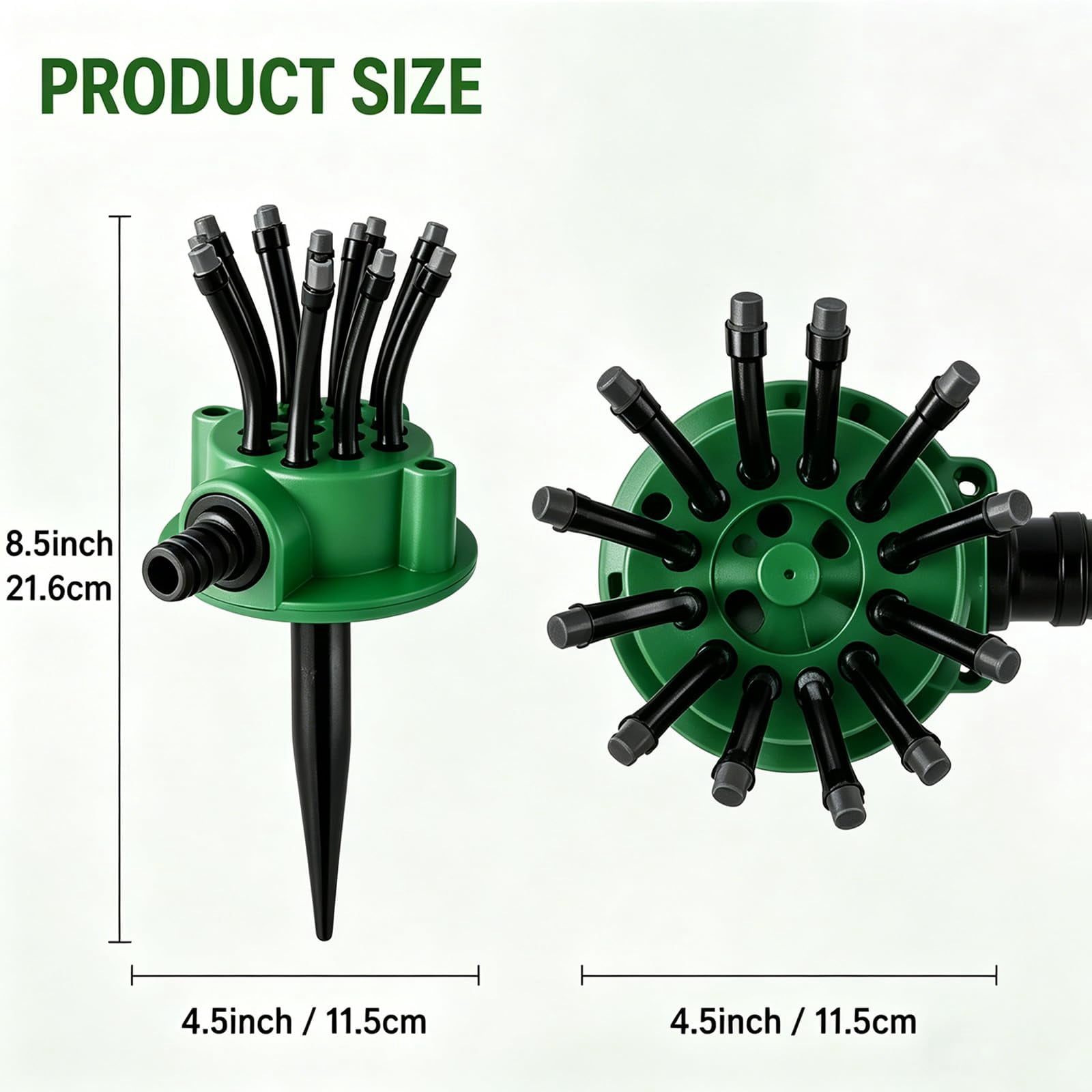360° Coverage Precision Garden Irrigation Sprinkler, utomatic Rotating Lawn Sprinkler for Yard Large Area, Adjustable Water Saving System with Heavy Duty Spike Base for Grass