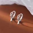 thumbnail image 7 of Cute CZ Bow Small Hoop Earrings for Women Cartilage 925 Sterling Silver Small Huggie Helix Hoops Earring, 7 of 7