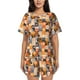 thumbnail image 1 of Balery Cat Paws Conjunto de Pijama para Mujer con Estampado, Dos Piezas de Manga Corta y Shorts, Ropa de Dormir Suave con Cuello Redondo y Bolsillos-4X-Large, 1 of 6