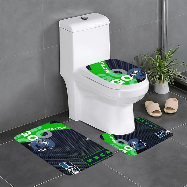 Juego de alfombras de baño de 3 piezas del equipo Seahawks Alfombra antideslizante para baño de 24 x 16 pulgadas