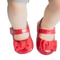 thumbnail image 2 of Baby Girls Wedding Dress Shoes Bow Ballet Princess Mary Jane Flats Toddler First Walkers Sneaker Crib Baptism Shoes, 2 of 5