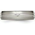 thumbnail image 4 of Chisel Titanium Brushed Center 6.2mm Grooved Band - Ring Size 11.0-3.7gm, 4 of 8