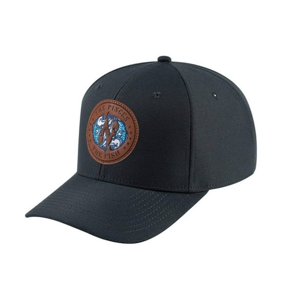 Unisex V2 Embroidered And Laser-Engraved Pisces Zodiac (February 19, March 20), 6-Panel Baseball Cap, Dark Grey/Dark Grey, Adjustable Fit