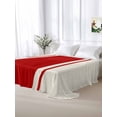 thumbnail image 6 of Twin XL Flat Sheet 66"x102", Red Vintage Soft Lightweight Bedding Flat Sheets Only, Geometric Stripes Simple Lines Brushed Microfiber Top Bed Sheet, Breathable StainResistant Bedsheets, 6 of 9