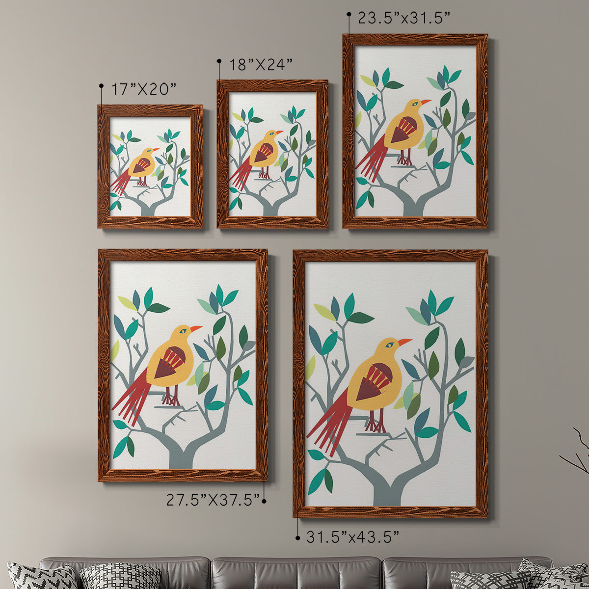Whitty Bird III - Premium Framed Canvas 2 Piece Set - Ready to Hang