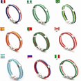 thumbnail image 1 of Hand-woven Men's Leather Bracelet Stainless Steel Men Women Football Flag Bracelets Jewelry, 1 of 2