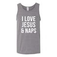 thumbnail image 2 of Wild Bobby I Love Jesus & Naps Inspirational/Christian Men Graphic Tank Top, Heather Grey, 3X-Large, 2 of 6