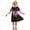 #0324-Black, variant on Favoffer Toddler Big Kid Girls Short Sleeve Dress Summer Valentine Print Ruffle Round Neck Casual Gown for Daily Valentine Party Play Sizes 3-12Y