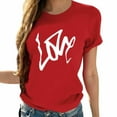 thumbnail image 2 of Ounisa Womens Lover Heart Graphic V Neck Shirt Valentines Funny Couple Matching Casual Short Sleeve Tee Tops, 2 of 7