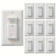 thumbnail image 1 of PENGX 1/10pcs Motion Sensor Light Switch  Neutral Wire Required  PIR In Wall Sensor Switch  Occupancy Sensor Light Switch 150W LED/CFL  1/4HP  Wall Plates Included  White, 1 of 6
