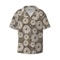 thumbnail image 2 of Lsque Dandelion Flower print Men's Cuban Collar Short Sleeve Shirt Summer Beachwear Casual Button Down Fashionable Vacation Leisure Shirt-Medium, 2 of 7
