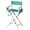 Mint Green/Cream White, variant on OmySalon Director's Chair 31" Height Folding Portable w/Storage Pouch & Footrest, Makeup Artist Chair for Salon, Events, Mobile, 250lb Capacity, White Wood Frame & Turquoise Canvas Seat