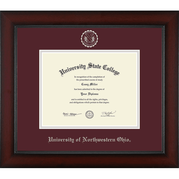 University of Northwestern Ohio Diploma Frame, Document Size 9" x 7"