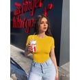 thumbnail image 5 of MOYIKO Crewneck Short Sleeve Bodysuit for Women Slim Fitted Tight Basic Summer Tops, 5 of 7