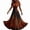 Brown, variant on Women Halloween Maxi Dresses Gothic V‑Neck Short Sleeve Print Long Flowy Dress Funny Party Costume Gown