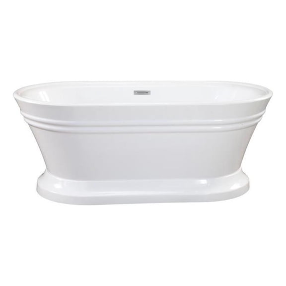 Altair Design Solace 59" x 30" Freestanding Soaking Acrylic Bathtub in White