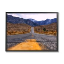 Stupell Industries Rural Ground View Country Highway Road Distant Peaks Photograph Black Framed Art Print Wall Art, Design by Jeff Poe