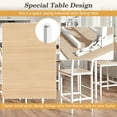 thumbnail image 5 of UHOMEPRO Counter Height Table Set of 5, Modern Extendable Kitchen Table Set, Rectangle Dining Room Table Set, Drop Leaf Dining Table and 4 Stools Set for Kitchen Dining Room Nook, Natural&White, 5 of 11