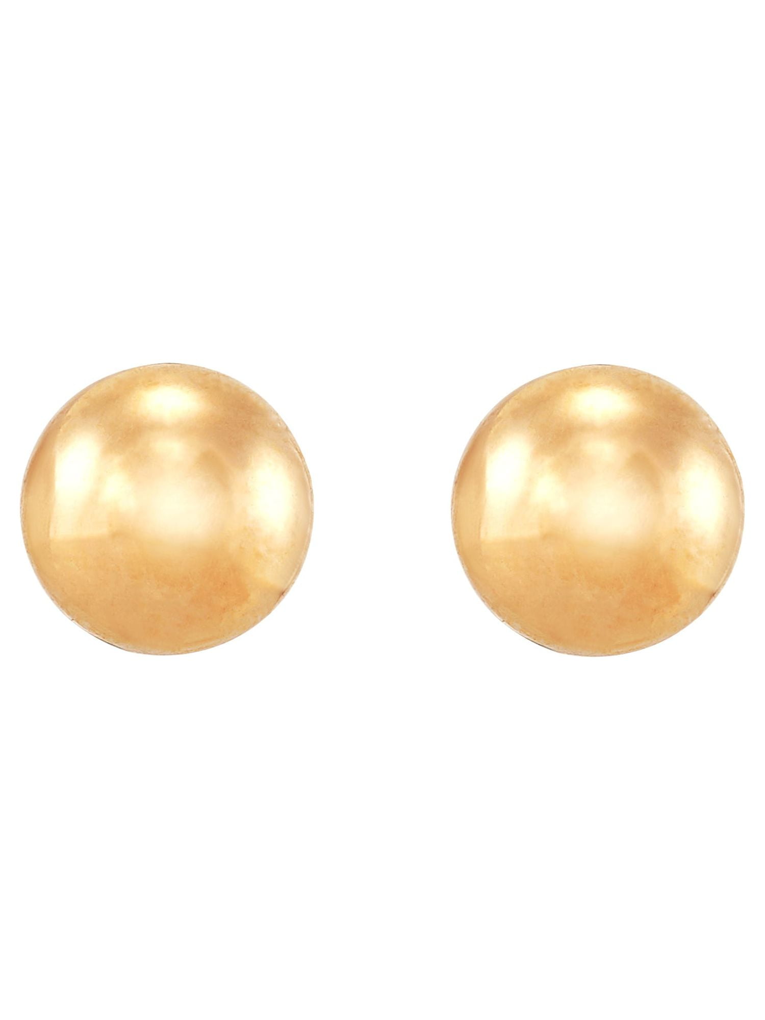 Brilliance Fine Jewelry 10K Hollow Round Swirl Hoop and 6MM Ball Studs Earrings Set