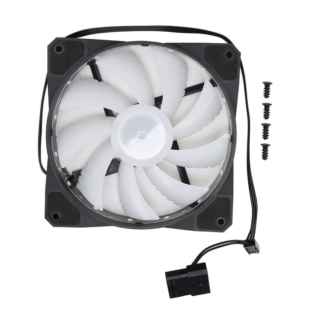 Ventilador de refrigeración LED brillante y frío de 12 cm, alto volumen de aire, a prueba de golpes, silencioso, para caja de computadora, radiador, arcoíris