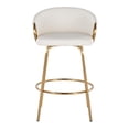thumbnail image 5 of Silver Orchid  Battista 26" Fixed-Height Gold Counter Stool with Round Gold Footrest (Set of 2) White Faux Leather Faux Leather Faux Leather, 5 of 5