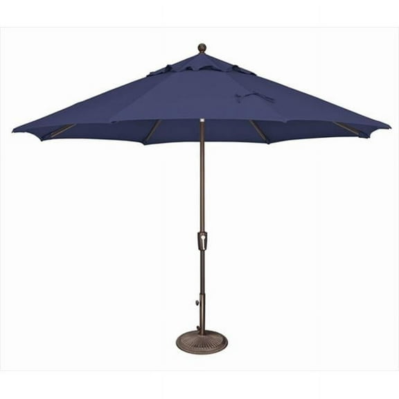 11 ft. Catalina Octagon Push Button Tilt Market Umbrella Sky Blue