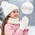 thumbnail image 2 of LIZENG Kids Winter Hat Scarf Gloves Set Children's Warm Knit Lined Pompom Hat for Kids Perfect for Boys and Girls, 2 of 5