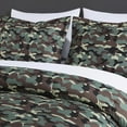 thumbnail image 3 of Chezmoi Collection Soft Microfiber Printed Military Camo Bedding Set, 3-Piece Army Green Camouflage Comforter Set, King Size, 3 of 9