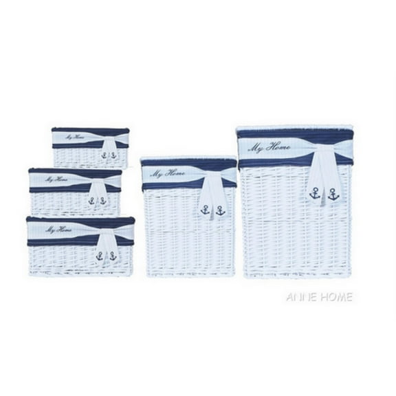 Anne Home - Set of 5 Rectangular Willow Baskets