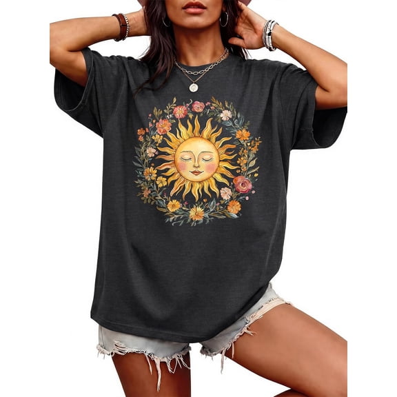 Oversized Tshirts for Women Summer Graphic Tees Casual Short Sleeve Loose Tops 2026