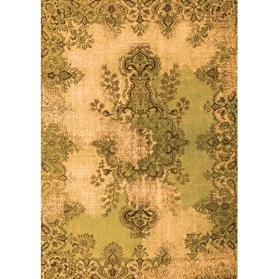 Ahgly Company Indoor Rectangle Medallion Orange Traditional Area Rugs, 4' x 6'