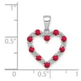 thumbnail image 4 of 14K White Gold Charm Pendant Ruby Round Red Diamond, 4 of 4