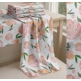 thumbnail image 6 of Soimoi White Cotton Poplin Fabric Leaves & Peach Floral Watercolor Printed Fabric 1 Yard 56 Inch Wide, 6 of 7